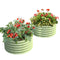 OLLE TWIN ROUND METAL GARDEN BEDS VEGETABLES 17" TALL 24" X 17" -SAGE GREEN - Brand New