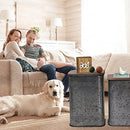 RUSTOWN Farmhouse Accent Side Table, Set of 2 Storage Ottoman B0B12PPHQH - Brown - Brand New