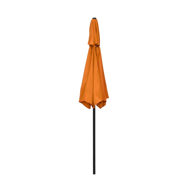ASTELA ASTELLA 9-FT STEEL ORANGE PUSH-BUTTON TILT MARKET PATIO UMBRELLA - ORANGE - Like New