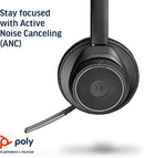 Plantronics - Voyager Focus UC (Poly) - Bluetooth Dual-Ear (Stereo) Headset Like New