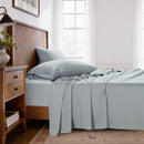 KATHY IRELAND HOME LYOCELL & LINEN BLEND 4-PIECE SHEET SET QUEEN - MOUSE GRAY - Like New
