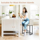 Counter Height Bar Stool Modern Stools BARREL Backrest Armrest Faux Leather - Like New