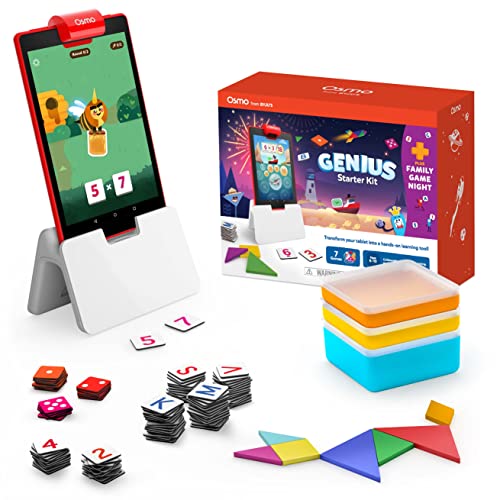Osmo-Genius Starter Kit Fire Tablet + Family Games Learning Games STEM Toys - Like New