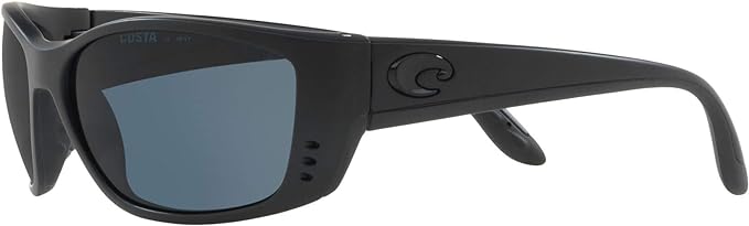 COSTA Men's Fisch Rectangular Sunglasses 06S9054 - Grey Polarized/Blackout Like New