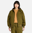 TIMBERLAND MENS WASHED DUCK CANVAS HOODED BOMBER JACKET - SIZE: L - GREEN - Brand New