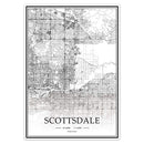 USA AZ Scottsdale Black＆White Minimalist Art 20×28 City Map Painting Poster - Brand New