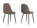 Sunset Trading Leda Dining Chairs | Matte Black Metal Tapered Legs | Mocha Brown - Like New
