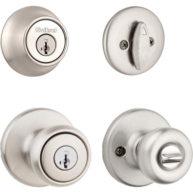 KWIKSET 690T-15S KNOBSET COMBO PACK - SILVER - SILVER - Brand New