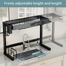 SINOART Expandable Dish Drainer Over The Sink, Drying Rack, Stainless Steel - Brand New