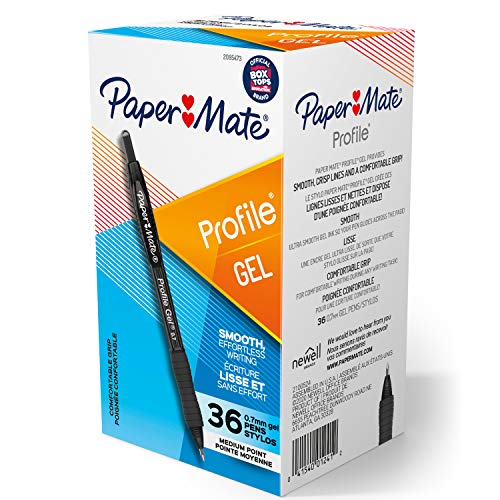 2095473 Paper Mate Gel Pen Profile Retractable Pen 0.7mm 36 Count Black - Brand New