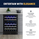 NewAir 24" Wine Cooler 46 Bottle Dual Zone Wine Refrigerator NWC046BS00 - Black - Like New