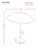RIO BRANDS 6.5' TILT PORTABLE BEACH UMBRELLA INTEGRATED SAND - BLUE/RED/WHITE - Like New