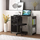 FURINNO JAYA MODERN COMPUTER STUDY DESK SMALL FRENCH OAK GRAY/BLACK - Like New
