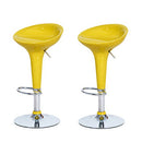 Joveco Stylish Colorful Swivel Adjustable Bar Stools Yellow - Set of 2 - Brand New
