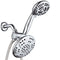 AQUADANCE HIGH PRESSURE 6-INCH / 6-SETTING PREMIUM RAIN SHOWER HEAD - SILVER - Like New