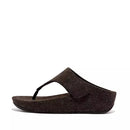 FITFLOP SHUV E01 FR7-090 TOE POST SANDALS WOMEN'S FELT COMFORT - 8 - BLACK - Brand New