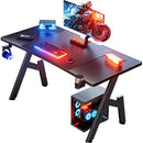 HLONONE Gaming Desk, 140 x 60 cm, Gaming Table, Sturdy PC Desk - BLACK - Like New