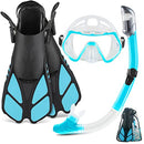 ZEEPORTE MASK FIN SNORKEL SET TRAVEL SIZE SNORKELING GEAR ADULT BLUE MEN ML/XL - Like New