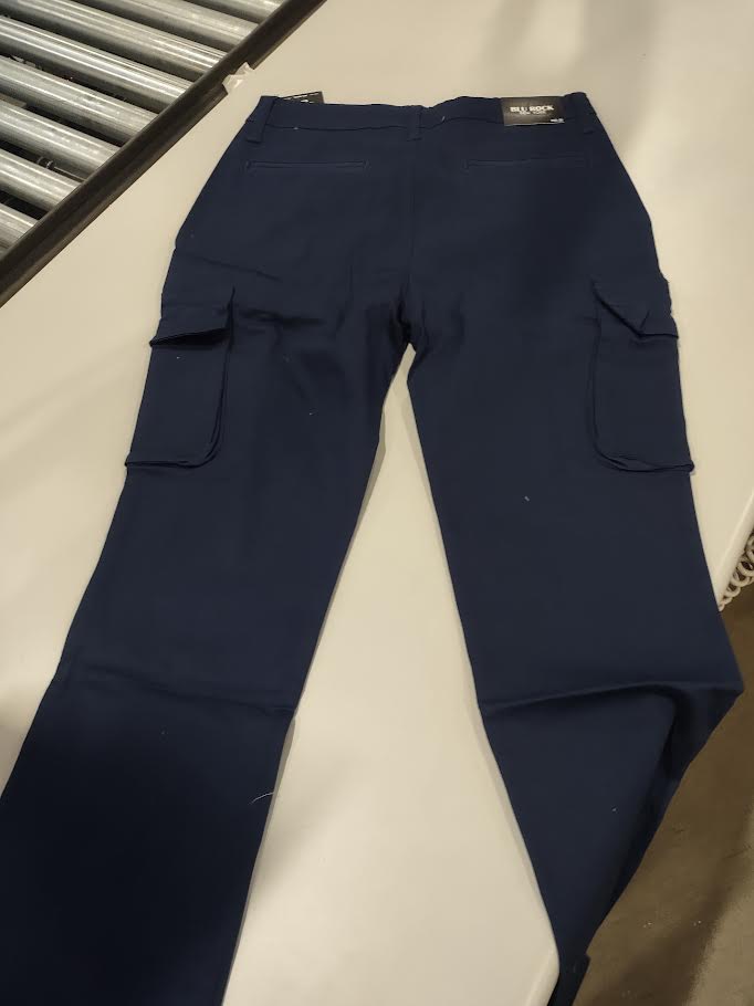 BLU ROCK CARGO PANTS STRETCH FABRIC, SIZE MENS 30X30 - SIZE: MEN 30 - NAVY - Brand New