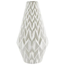 RIVET AMAZON BRAND RIVET MODERN GEOMETRIC PATTERN VASE, 12.25"H - WHITE - Like New