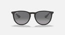 RAY BAN ERIKA COLLECTION, MATTE RUBBER BLACK FRAME, BLACK LENSES, 54MM - Like New