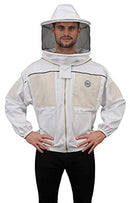 HUMBLE BEE 330 VENTILATED BEEKEEPING JACKET WITH ROUND VEIL SIZE LARGE - WHITE - Like New