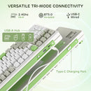RK ROYAL KLUDGE L98 WIRELESS MECHANICAL KEYBOARD (LINEAR CREAM SWITCH) - GREEN - Like New