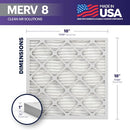 BNX TruFilter 18x18x1 Air Filter MERV 8 (6-Pack) - MADE IN USA Dust Pet Defense - Like New