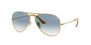 RAY-BAN RB3025 CLASSIC AVIATOR SUNGLASSES GOLD/CLEAR GRADIENT BLUE LENSES - Like New