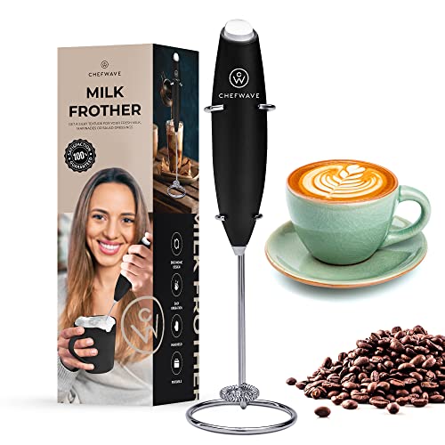 CHEFWAVE HANDHELD MILK FROTHER WITH STAND CW-MFS - BLACK - Like New