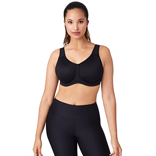 WACOAL WOMEN'S SIMONE UNLINED FULL COVERAGE UNDERWIRE SPORTS BRA, 855170, BLACK - Brand New