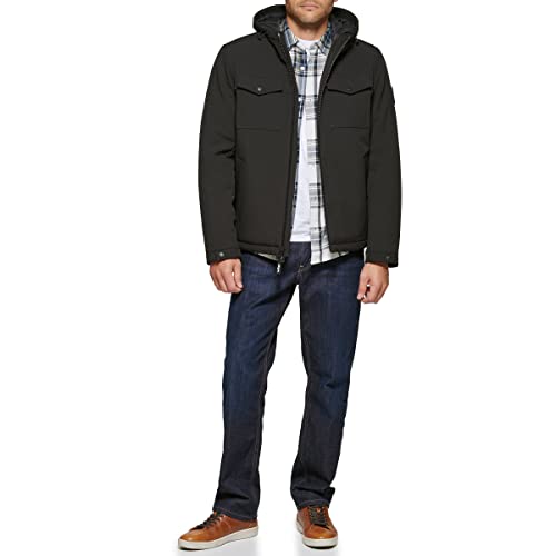 LEVI'S MEN'S SOFT SHELL HOODED STORM COAT SIZE: MEN 2XL BLACK - Brand New