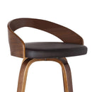 ARMEN LIVING SONIA 26" SWIVEL FAUX LEATHER BARSTOOL - WALNUT/BROWN - Like New