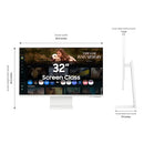 SAMSUNG 32" M8 M80F 4K SMART MONITOR WITH SAMSUNG VISION AI LS32FM801UNXZA WHITE - Like New