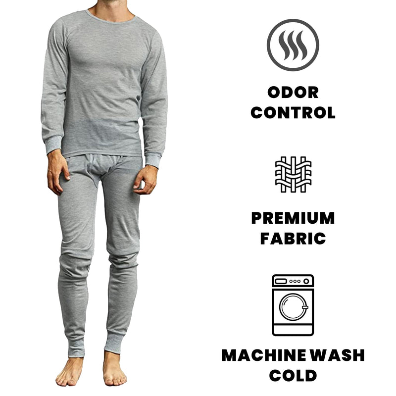 GALAXY BY HARVIC 2-PIECE LIGHTWEIGHT THERMAL SET - SIZE: MEN M - HEATHER GRAY - Brand New