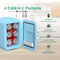 CROWNFUL MINI FRIDGE, 4 LITER/6 CAN PORTABLE COOLER TRAVEL FRIDGE - BLUE - Like New