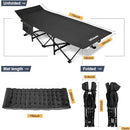 Nictemaw Camping Cot Comfortable Velvet Mattress 900 LBS Duty Black -NEW - Brand New