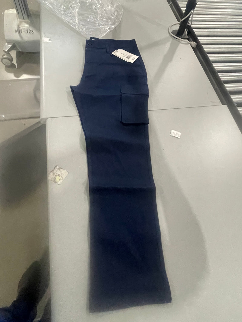 START MEN'S FLEX STRETCH COTTON CARGO PANTS - SIZE: MEN 34 - NAVY - Brand New