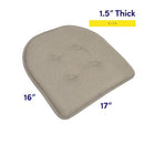 Sweet Home Collection Chair Cushion Memory Foam Pads Tufted Slip Non Skid - Brand New