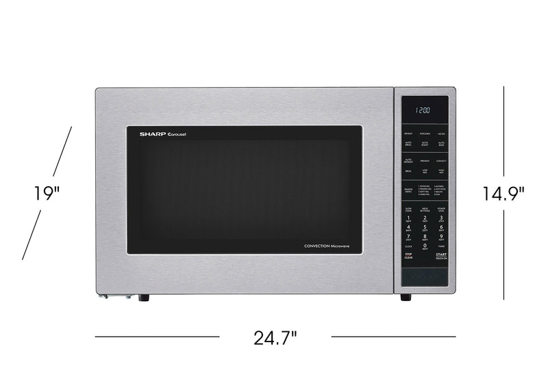 Sharp SMC1585BS 1.5 cu. ft. Microwave Oven with Convection Cooking - SILVER Like New