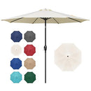 SIMPLE DELUXE 9' PATIO UMBRELLA MARKET UMBRELLA TILT/CRANK BEIGE -BEIGE-BEIGE - Like New
