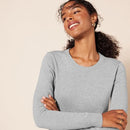 Amazon Essentials Women Crewneck Sweater 100% Cotton Light Gray Heather M - Brand New