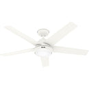 HUNTER 52" SKYFLOW OUTDOOR CEILING FAN LIGHTS WALL CONTROL CC52611 - MATTE WHITE - Like New