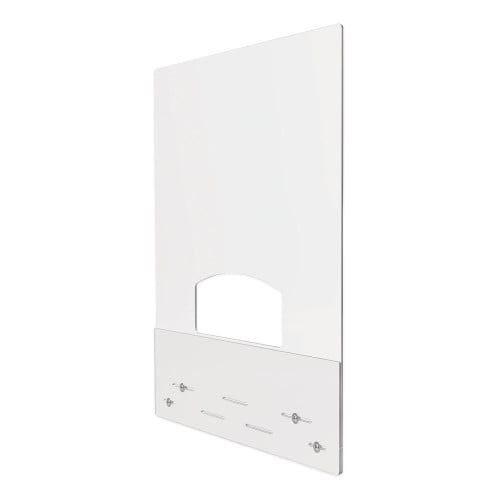 DEFLECTO MOUNTING SAFETY BARRIER PASS THRU 31.5" X 38" ACRYLIC 2/CARTON  - CLEAR - Brand New