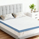 ALWYN HOME 3-INCH FIRM MATTRESS TOPPER MEMORY FOAM, WASHABLE COVER - WHITE - Like New