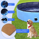 EOOQI FOLDABLE DOG BATH SWIMMING POOL PLASTIC KIDDIE POOL 32" X 8" - BLUE - Like New