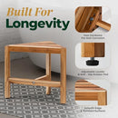 Bme Shower Foot Rest for Shaving Legs, Multifunction Teak Corner Shower Shelf - Like New