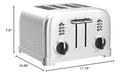 CUISINART 4 SLICE TOASTER, COMPACT STAINLESS - BRUSHED STAINLESS - Like New