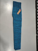 SHOSHO WOMEN'S LEGGINGS HIGH WAISTED CROP ACTIVEWEAR - WOMEN L/XL - BLUE HEATHER - Like New