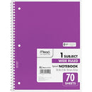 MEAD SPIRAL NOTEBOOK, 1 SUBJECT, 7-1/2" X 10-1/2", (05510) - PURPLE - Brand New